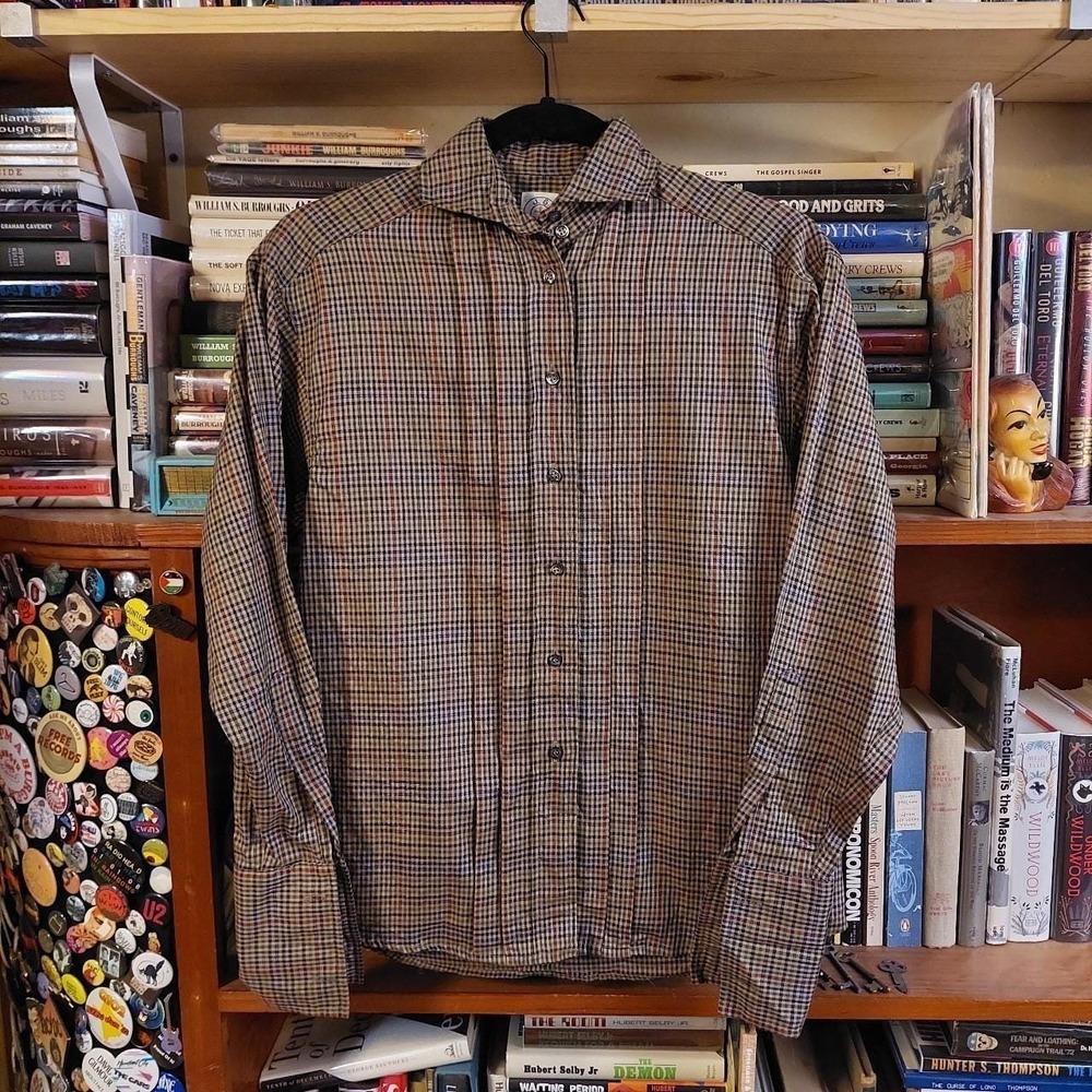 Vintage brown‎ plaid button up.